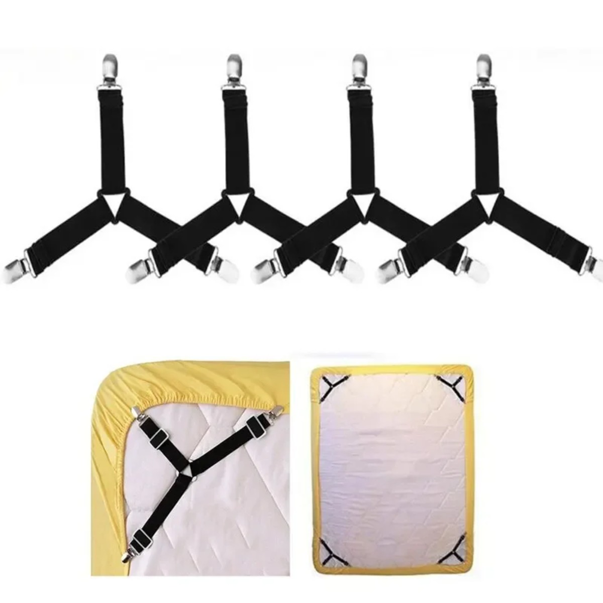 Fitted Sheet Deep - Adjustable Fitted Sheet Holder Clips 4-8Pcs