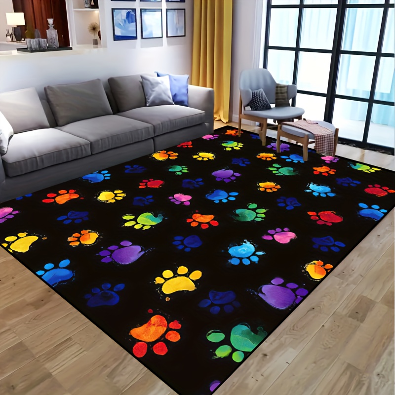1pc Vibrant Dog Paw Print Area - Home Textiles Designer review and price