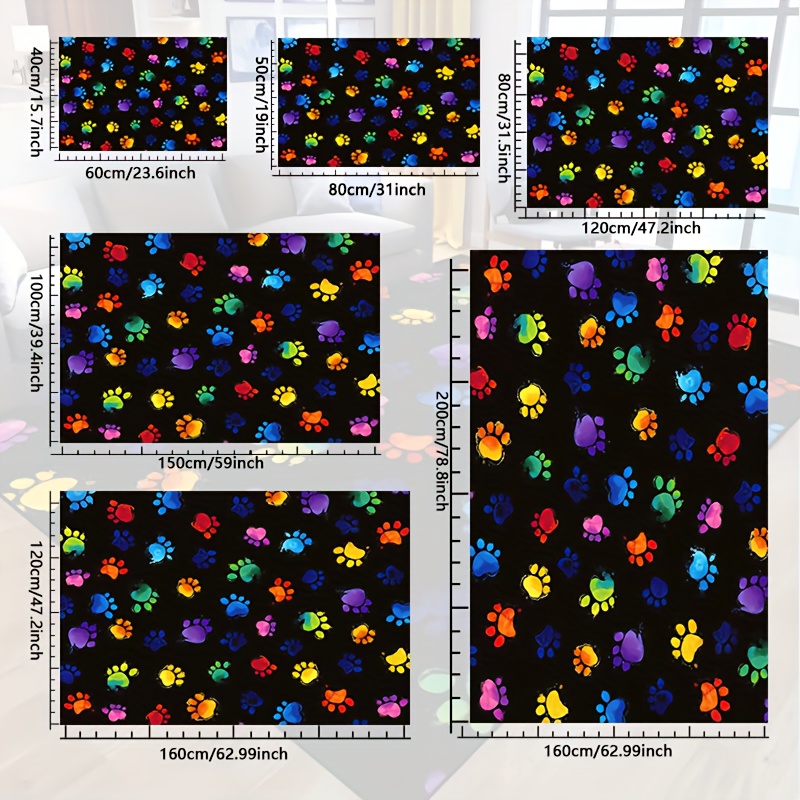 1pc Vibrant Dog Paw Print Area - Home Textiles Designer review and price