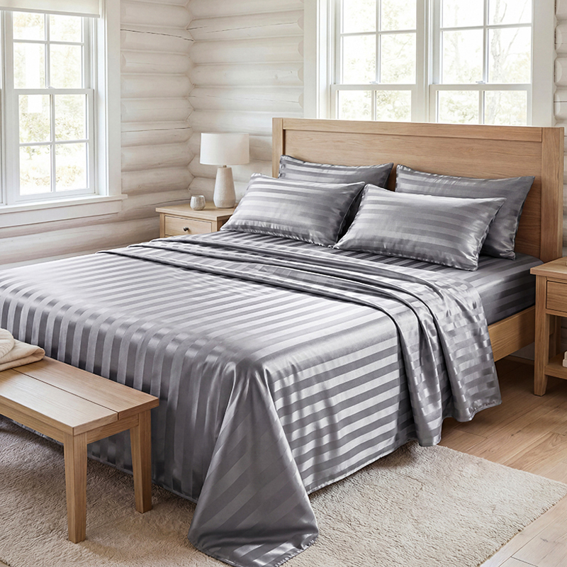 Wrinkle Resistant Striped Sati - Fitted Sheet Deep review and price