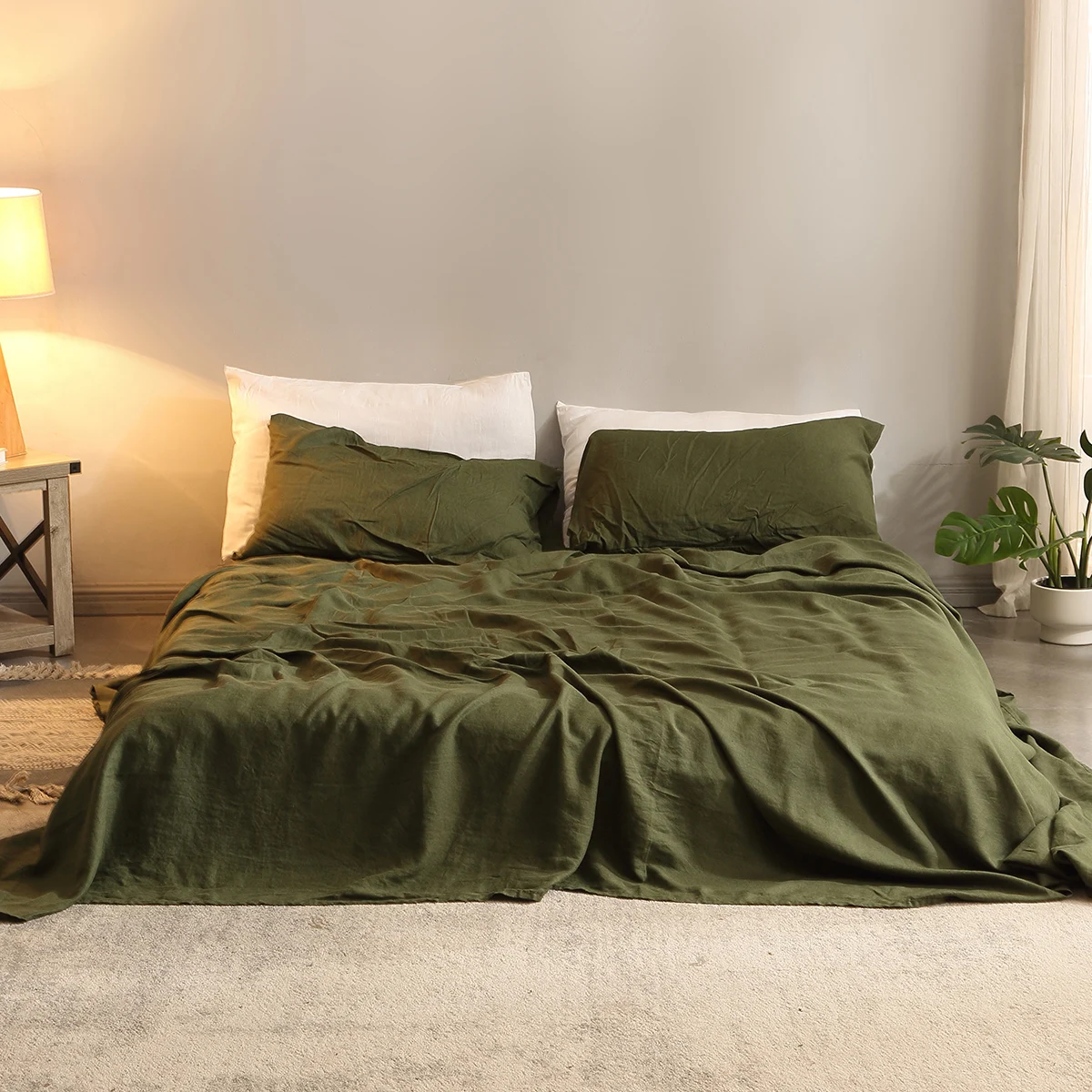 Bed Sheet Set 4 Piece 100% Pur - Fitted Sheet Deep review and price