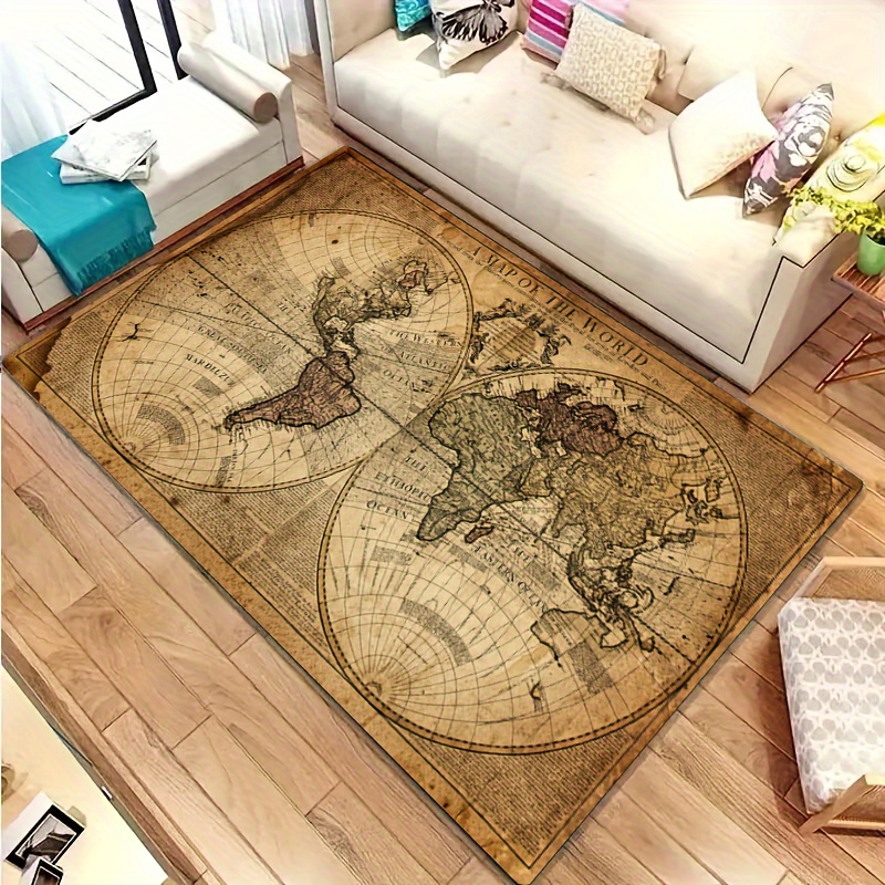 Vintage Map Design Non-Slip Fl - Home Textiles Designer review and price