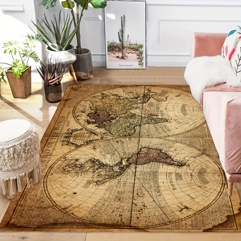 Vintage Map Design Non-Slip Fl - Home Textiles Designer review and price